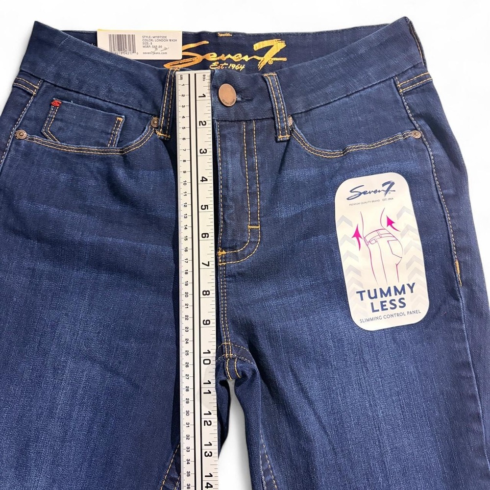 Seven7 Tummyless High Rise Skinny Jeans Dark Wash London Size 8 NWT MY1975DE - Picture 6 of 7